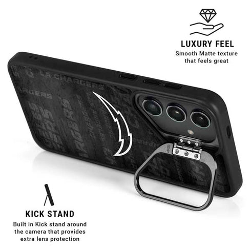 NFL Los Angeles Chargers Black & White Galaxy S25 Ultra Kickstand Case