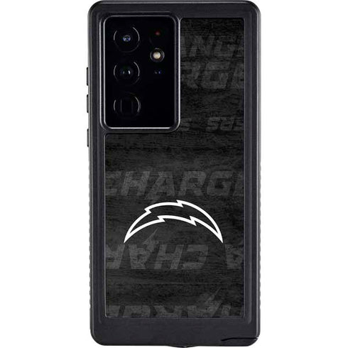 NFL Los Angeles Chargers Black & White Galaxy S24 Ultra Waterproof Case