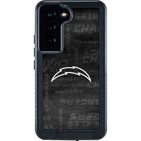 NFL Los Angeles Chargers Black & White Galaxy S24 Waterproof Case