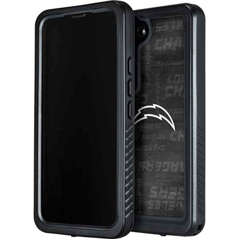 NFL Los Angeles Chargers Black & White Galaxy S24 Waterproof Case