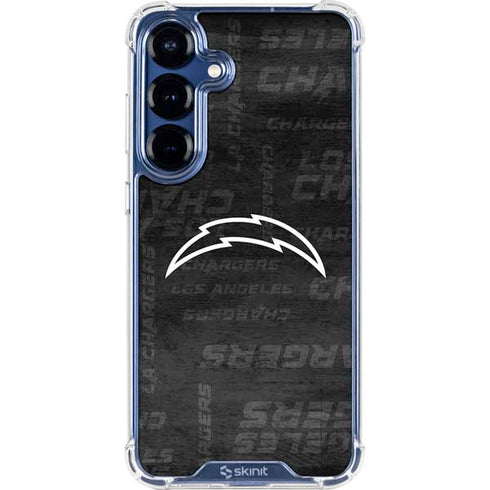 NFL Los Angeles Chargers Black & White Galaxy S25 Plus Clear Case