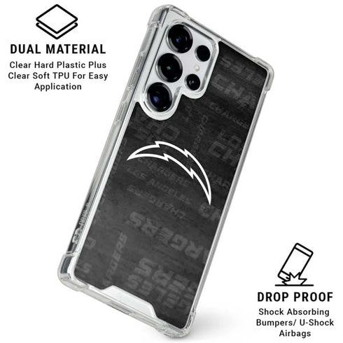 NFL Los Angeles Chargers Black & White Galaxy S25 Ultra Clear Case
