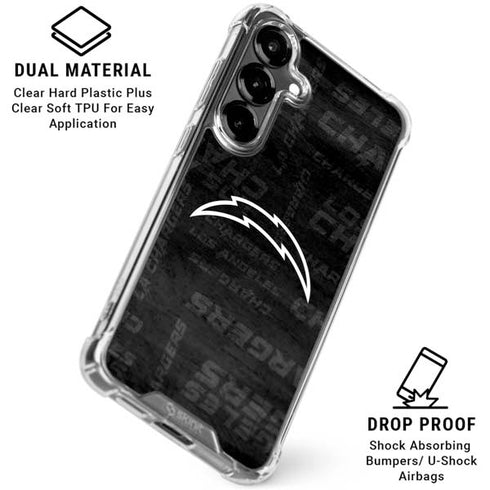NFL Los Angeles Chargers Black & White Galaxy S26 Plus Clear Case