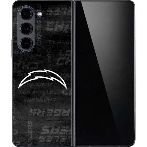 NFL Los Angeles Chargers Black & White Galaxy Z Fold5 5G Skin