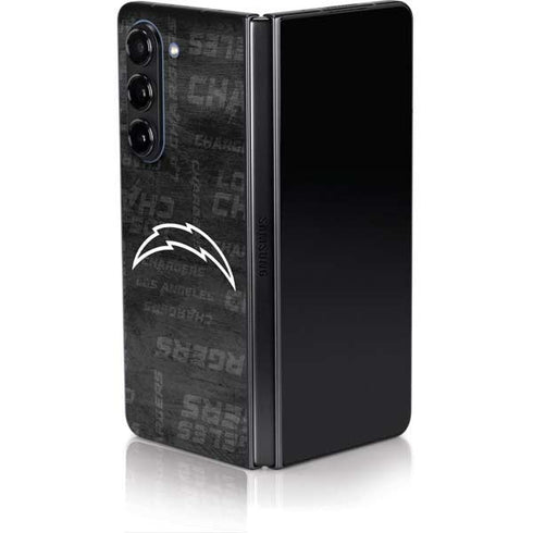 NFL Los Angeles Chargers Black & White Galaxy Z Fold5 5G Skin