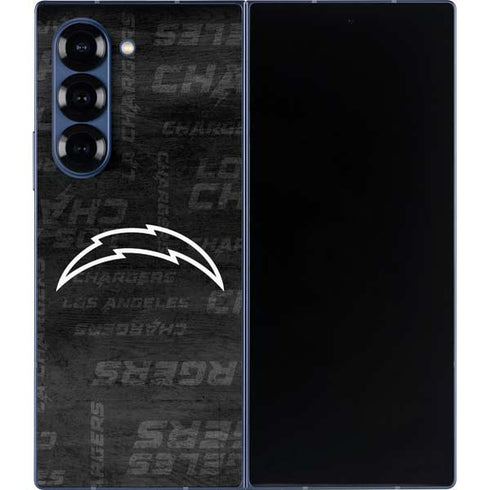 NFL Los Angeles Chargers Black & White Galaxy Z Fold6 Skin