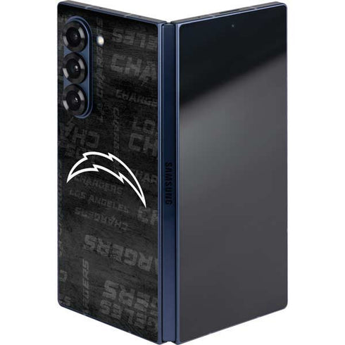 NFL Los Angeles Chargers Black & White Galaxy Z Fold6 Skin