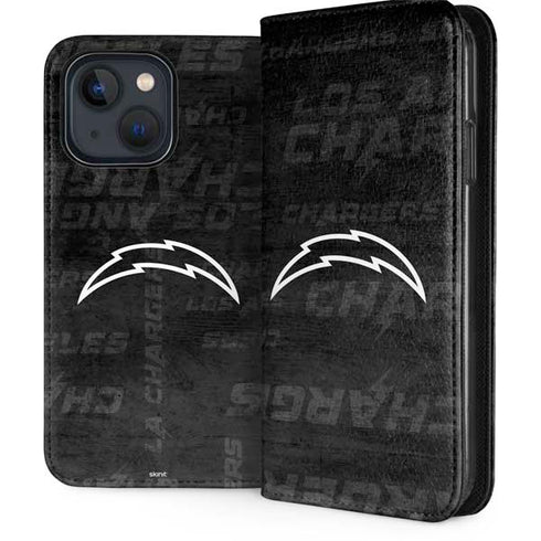 NFL Los Angeles Chargers Black & White iPhone 13 Folio Case