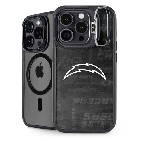 NFL Los Angeles Chargers Black & White iPhone 14 Pro Max Kickstand Case