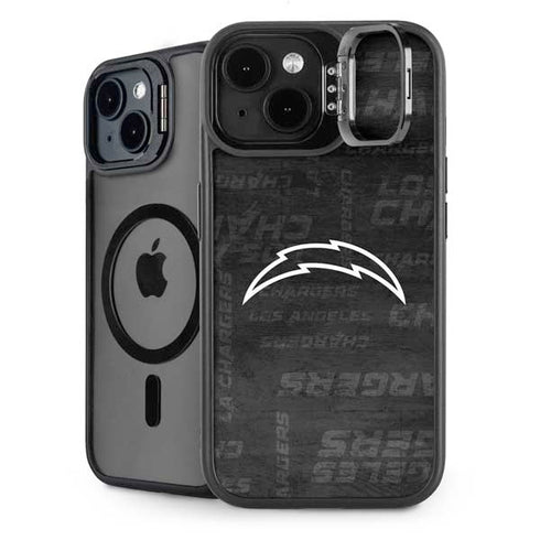 NFL Los Angeles Chargers Black & White iPhone 15 Plus Kickstand Case