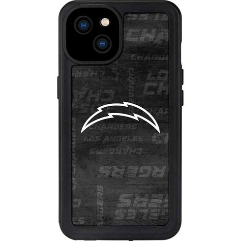 NFL Los Angeles Chargers Black & White iPhone 15 Plus Waterproof Case