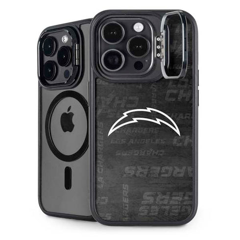 NFL Los Angeles Chargers Black & White iPhone 15 Pro Max Kickstand Case