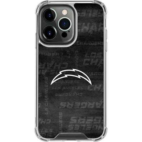 NFL Los Angeles Chargers Black & White iPhone 16 Pro Clear Case