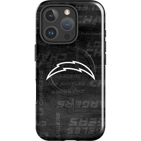 NFL Los Angeles Chargers Black & White iPhone 16 Pro Magsafe Impact Case