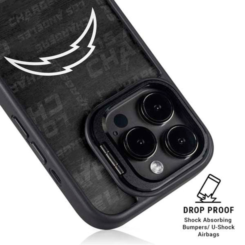NFL Los Angeles Chargers Black & White iPhone 16 Pro Max Kickstand Case