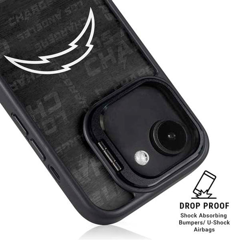 NFL Los Angeles Chargers Black & White iPhone 16e Kickstand Case