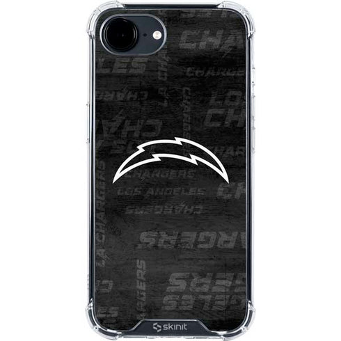 NFL Los Angeles Chargers Black & White iPhone 16e Clear Case