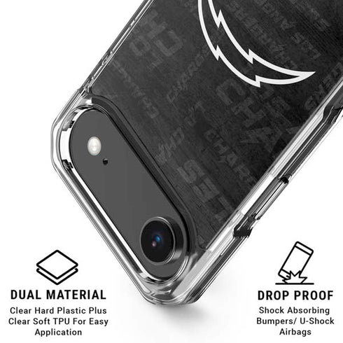 NFL Los Angeles Chargers Black & White iPhone 17 Air Clear Case
