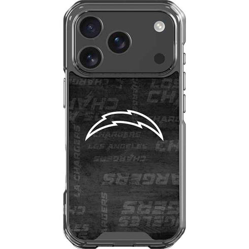 NFL Los Angeles Chargers Black & White iPhone 17 Pro Clear Case