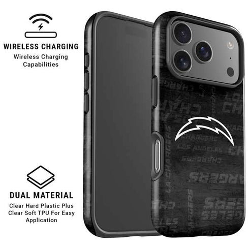 NFL Los Angeles Chargers Black & White iPhone 17 Pro Magsafe Impact Case