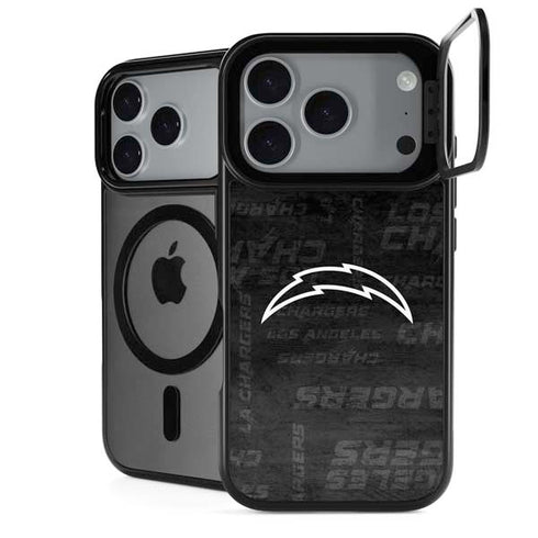 NFL Los Angeles Chargers Black & White iPhone 17 Pro Max Kickstand Case