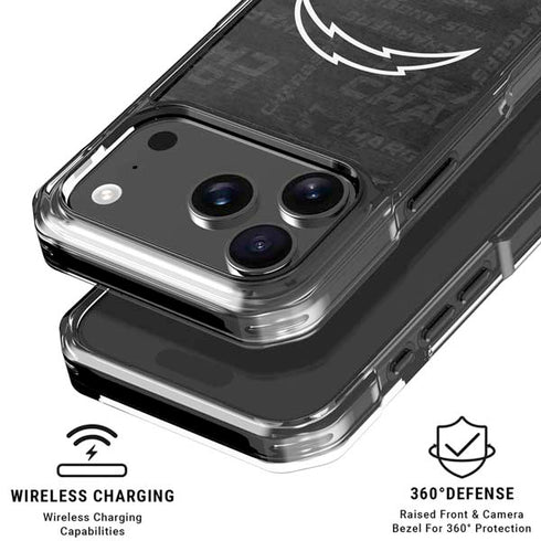 NFL Los Angeles Chargers Black & White iPhone 18 Pro Clear Case