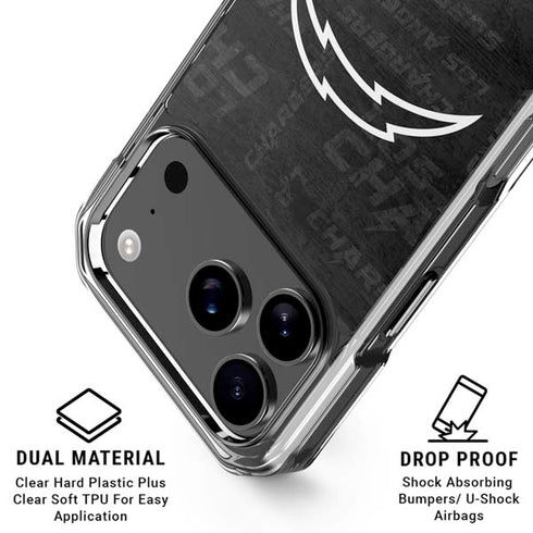 NFL Los Angeles Chargers Black & White iPhone 18 Pro Clear Case