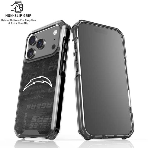 NFL Los Angeles Chargers Black & White iPhone 18 Pro Clear Case