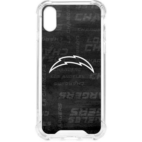 NFL Los Angeles Chargers Black & White iPhone XS Clear Case