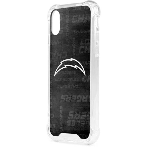 NFL Los Angeles Chargers Black & White iPhone XS Clear Case