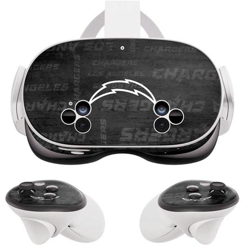 NFL Los Angeles Chargers Black & White Meta Quest 3S Skin
