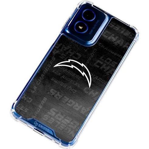 NFL Los Angeles Chargers Black & White Moto G 5G (2024) Clear Case