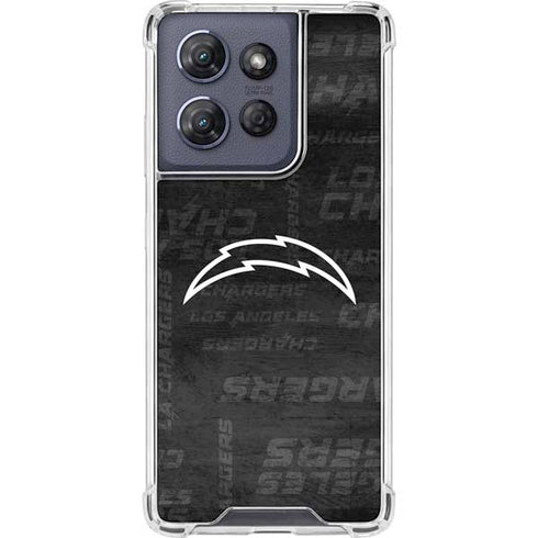 NFL Los Angeles Chargers Black & White Moto G Play 5G (2025) Clear Case