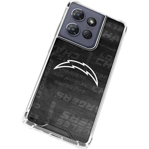 NFL Los Angeles Chargers Black & White Moto G Play 5G (2025) Clear Case