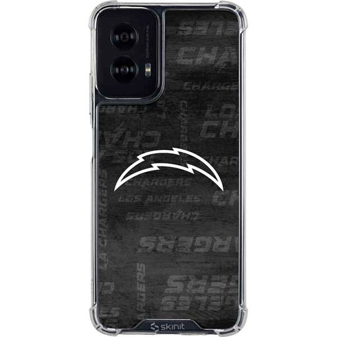 NFL Los Angeles Chargers Black & White Moto G Power 5G (2024) Clear Case