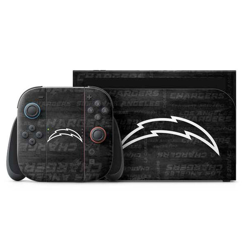 NFL Los Angeles Chargers Black & White Nintendo Skins