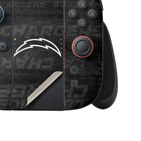 NFL Los Angeles Chargers Black & White Nintendo Switch 2 (2025) Joy-Con Controller Skin