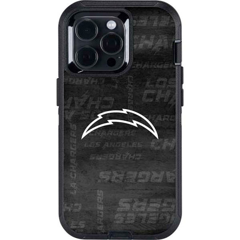 NFL Los Angeles Chargers Black & White Otterbox Defender iPhone Skin