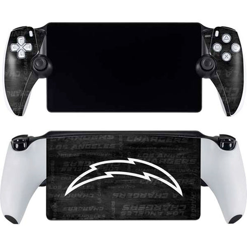 NFL Los Angeles Chargers Black & White PlayStation Portal Remote Player Skin