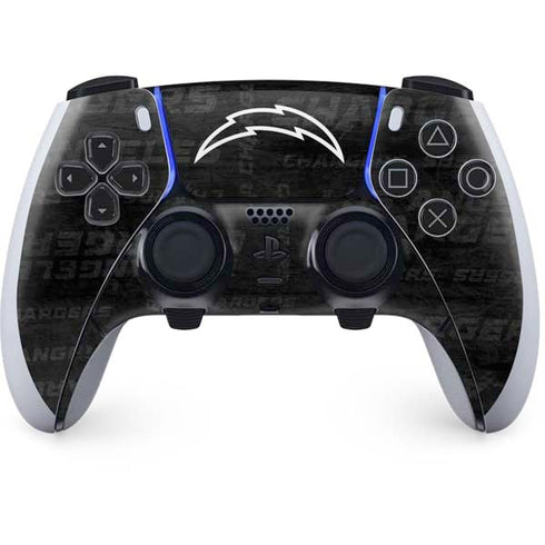 NFL Los Angeles Chargers Black & White PS5 DualSense Edge Pro Controller Skin