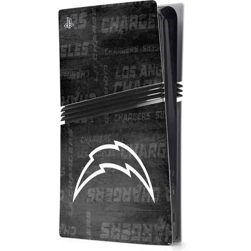 NFL Los Angeles Chargers Black & White PS5 Pro Console Skin