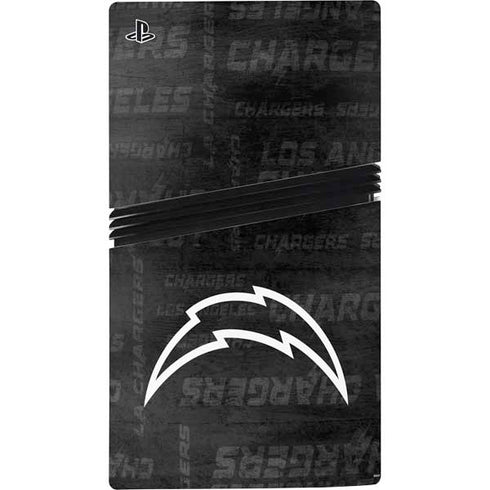 NFL Los Angeles Chargers Black & White PS5 Pro Console Skin