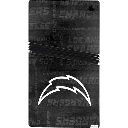 NFL Los Angeles Chargers Black & White PS5 Pro Console Skin