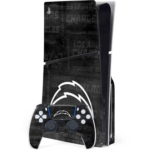 NFL Los Angeles Chargers Black & White PlayStation PS5 Skins