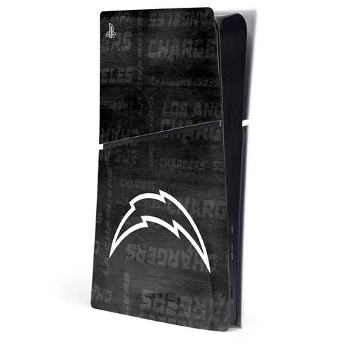 NFL Los Angeles Chargers Black & White PS5 Slim Digital Edition Console Skin