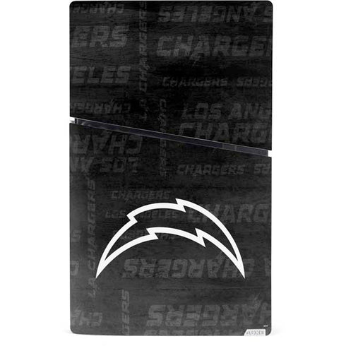 NFL Los Angeles Chargers Black & White PS5 Slim Digital Edition Console Skin