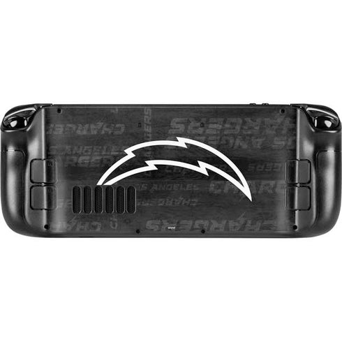 NFL Los Angeles Chargers Black & White Steam Deck Handheld Gaming Computer OLED Skin