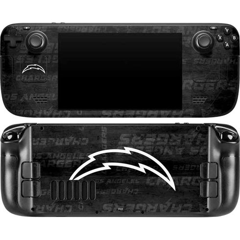 NFL Los Angeles Chargers Black & White Steam Deck Handheld Gaming Computer Skin