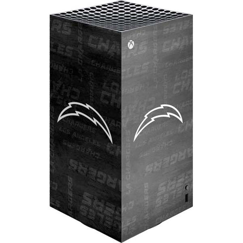 NFL Los Angeles Chargers Black & White XBox Series X Digital Edition Console Skin