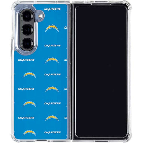 NFL Los Angeles Chargers Blitz Series Galaxy Z Fold5 5G Clear Case